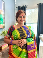 Load image into Gallery viewer, Berhampuri Handloom Double Pallu Silk Saree - Heritage Weaves Edition
