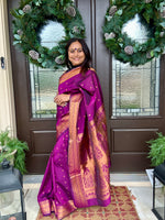 Load image into Gallery viewer, Banglore Silk Saree - Purple
