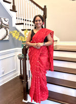 Load image into Gallery viewer, Jamdani Woven Saree - Red
