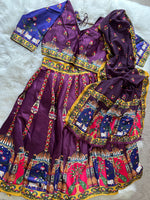 Load image into Gallery viewer, Digital Print Mirrorwork Satin Silk Skirt Set 3
