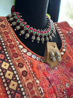 Load image into Gallery viewer, Diva Mirror Silk Skirt Set + one Jewelry Set of your choice as shown on the first picture
