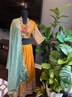 Load image into Gallery viewer, Jharokha Designer Silk Skirt Set 1

