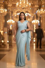 Load image into Gallery viewer, Pre Stitch Designer Cocktail Saree - C

