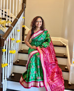 Load image into Gallery viewer, Ikkat Silk Saree - Heritage Handloom Edition
