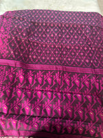 Load image into Gallery viewer, Jamdani Woven Saree - wine and pink
