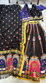 Load image into Gallery viewer, Digital Print Mirrorwork Satin Silk Lehenga Skirt Set 8
