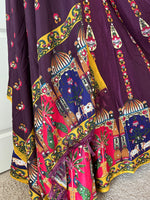 Load image into Gallery viewer, Digital Print Mirrorwork Satin Silk Skirt Set 3
