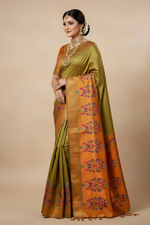 Load image into Gallery viewer, Designer Paithani Saree - Sage Green Dual Tone
