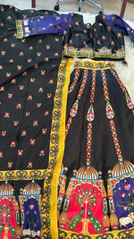 Load image into Gallery viewer, Digital Print Mirrorwork Satin Silk Lehenga Skirt Set 8
