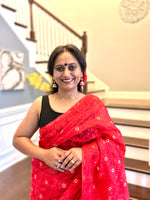 Load image into Gallery viewer, Jamdani Woven Saree - Red
