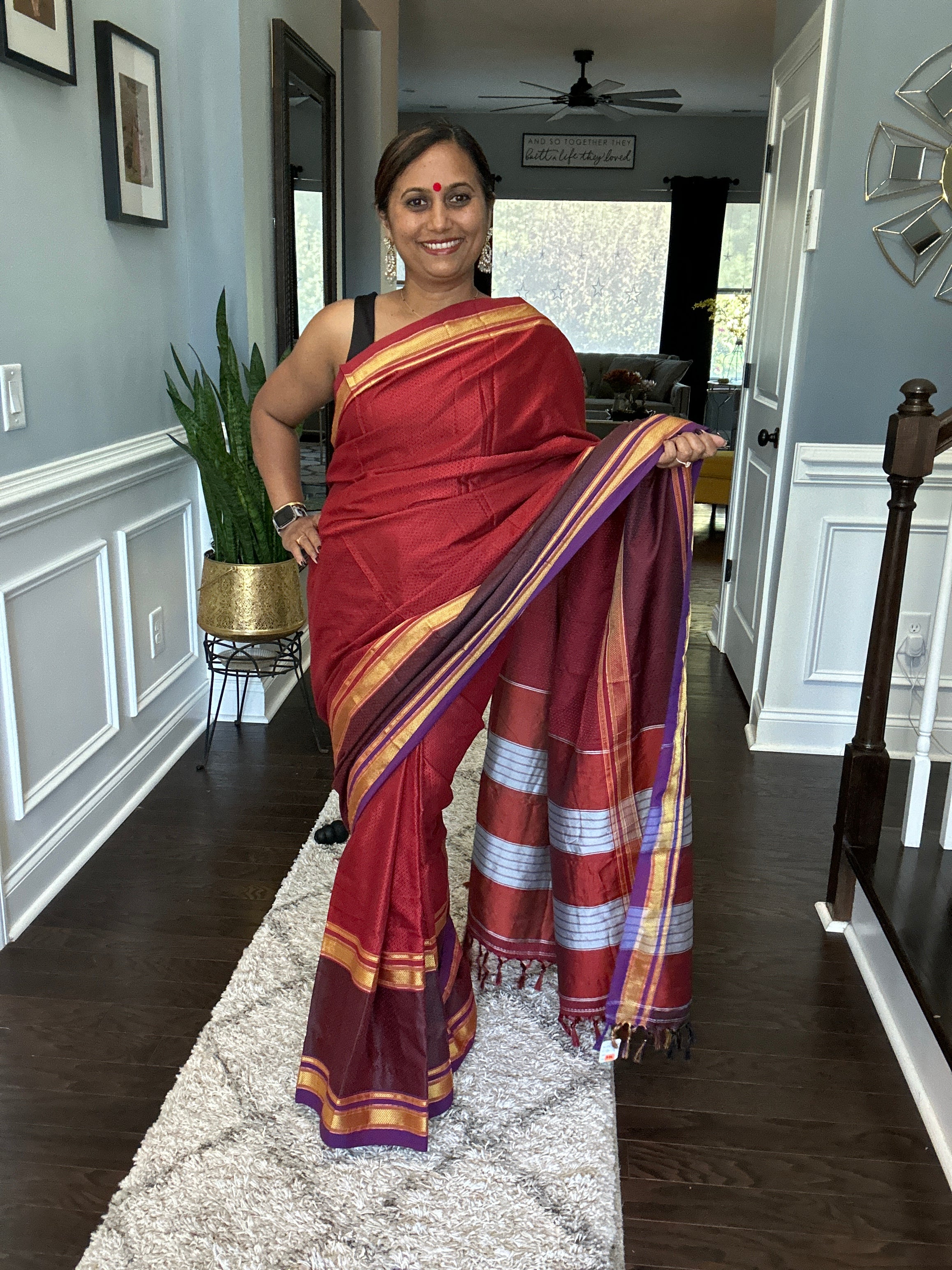 Khun Saree Rust-Purple