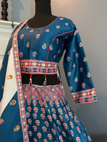 Load image into Gallery viewer, Digital Print Mirrorwork Silk Skirt Set 1
