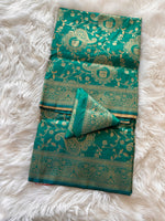Load image into Gallery viewer, Banarasi Silk Saree - Teal
