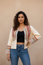 Load image into Gallery viewer, Embroidered Jacket - Ivory
