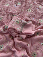 Load image into Gallery viewer, Georgette Sequin Saree - Mauve - Sitara Edition
