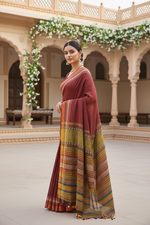 Load image into Gallery viewer, Bhujodi Tussor Saree - Heritage Weave
