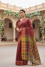 Load image into Gallery viewer, Bhujodi Tussor Saree - Heritage Weave
