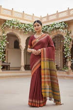 Load image into Gallery viewer, Bhujodi Tussor Saree - Heritage Weave
