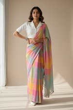 Load image into Gallery viewer, Linen by Linen Saree - Pastels
