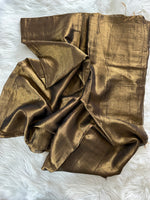 Load image into Gallery viewer, Metallic Tissue Mulmul Saree - Bronze
