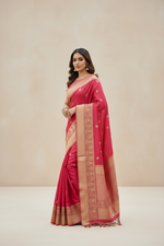 Load image into Gallery viewer, Silk Linen Saree - Pink
