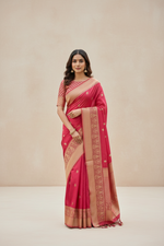 Load image into Gallery viewer, Silk Linen Saree - Pink
