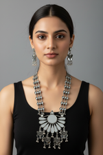 Load image into Gallery viewer, Mirrorwork Floral Necklace
