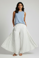 Load image into Gallery viewer, Cotton Rayon Palazzo - White
