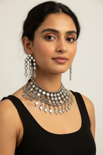 Load image into Gallery viewer, Mirror Choker Necklace Silver Polish
