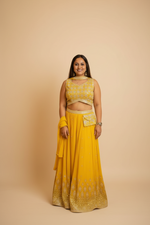 Load image into Gallery viewer, Fusion Festive- Wedding Wear 3 Sharara Crop Top
