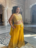 Load image into Gallery viewer, Fusion Festive- Wedding Wear 3 Sharara Crop Top
