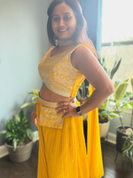 Load image into Gallery viewer, Fusion Festive- Wedding Wear 3 Sharara Crop Top
