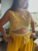 Load image into Gallery viewer, Fusion Festive- Wedding Wear 3 Sharara Crop Top
