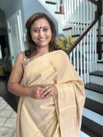 Load image into Gallery viewer, Metallic Tissue Mulmul Saree - Gold

