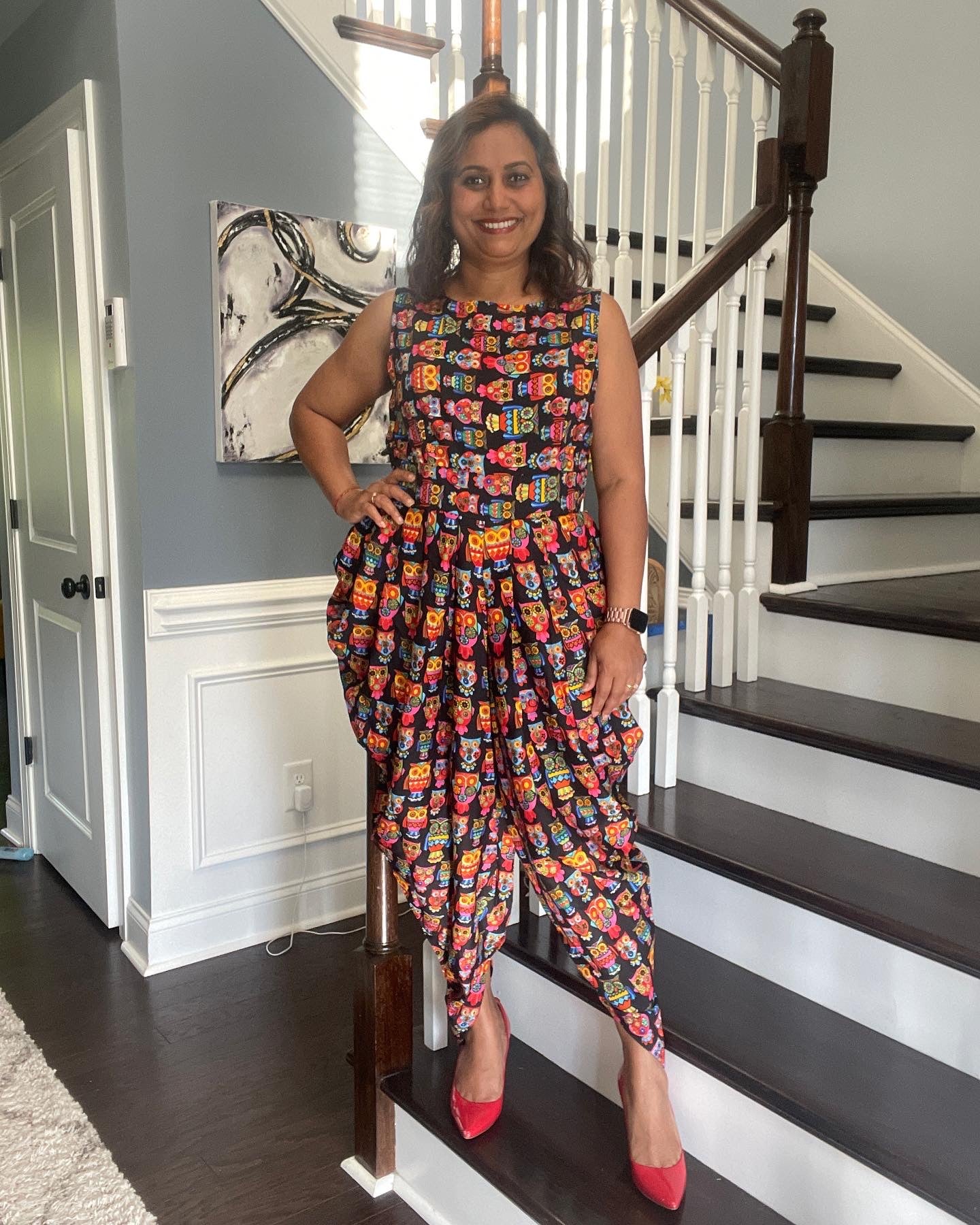 Dhoti Jumpsuit - Owl print