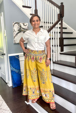 Load image into Gallery viewer, Printed Cotton Palazzo - Yellow
