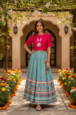 Load image into Gallery viewer, Printed Skirt - Blue
