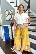 Load image into Gallery viewer, Printed Cotton Palazzo - Yellow
