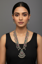 Load image into Gallery viewer, Long Saaz Necklace Antique Silver
