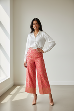 Load image into Gallery viewer, Party Palazzo Gold Print - Coral
