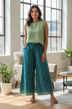 Load image into Gallery viewer, Cotton Palazzo - Sea Blue
