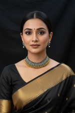 Load image into Gallery viewer, Vajrateek Necklace Dual tone Polish - Plain Black
