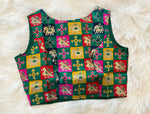 Load image into Gallery viewer, Brocade Silk Patola Sleeveless Blouse - Multicolor
