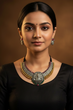 Load image into Gallery viewer, Vajrateek Necklace Dual tone Polish- Lakshmi
