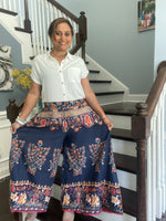 Load image into Gallery viewer, Printed Cotton Palazzo - Navy
