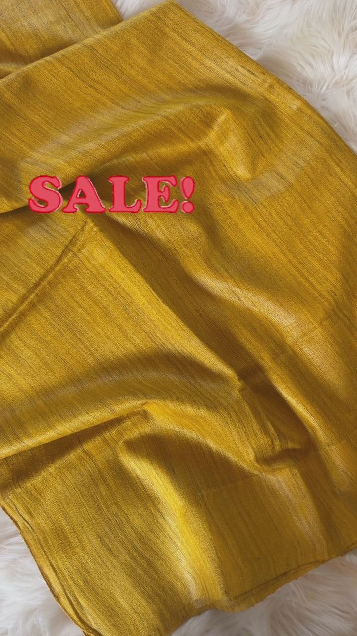 Matka Silk Saree - Mustard