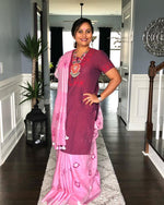 Load image into Gallery viewer, Linen by Linen Embroidered Saree - Pink
