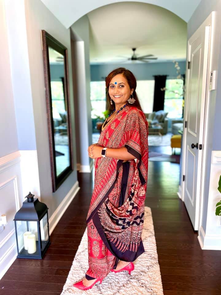 Block Print Ajrakh Modal Silk