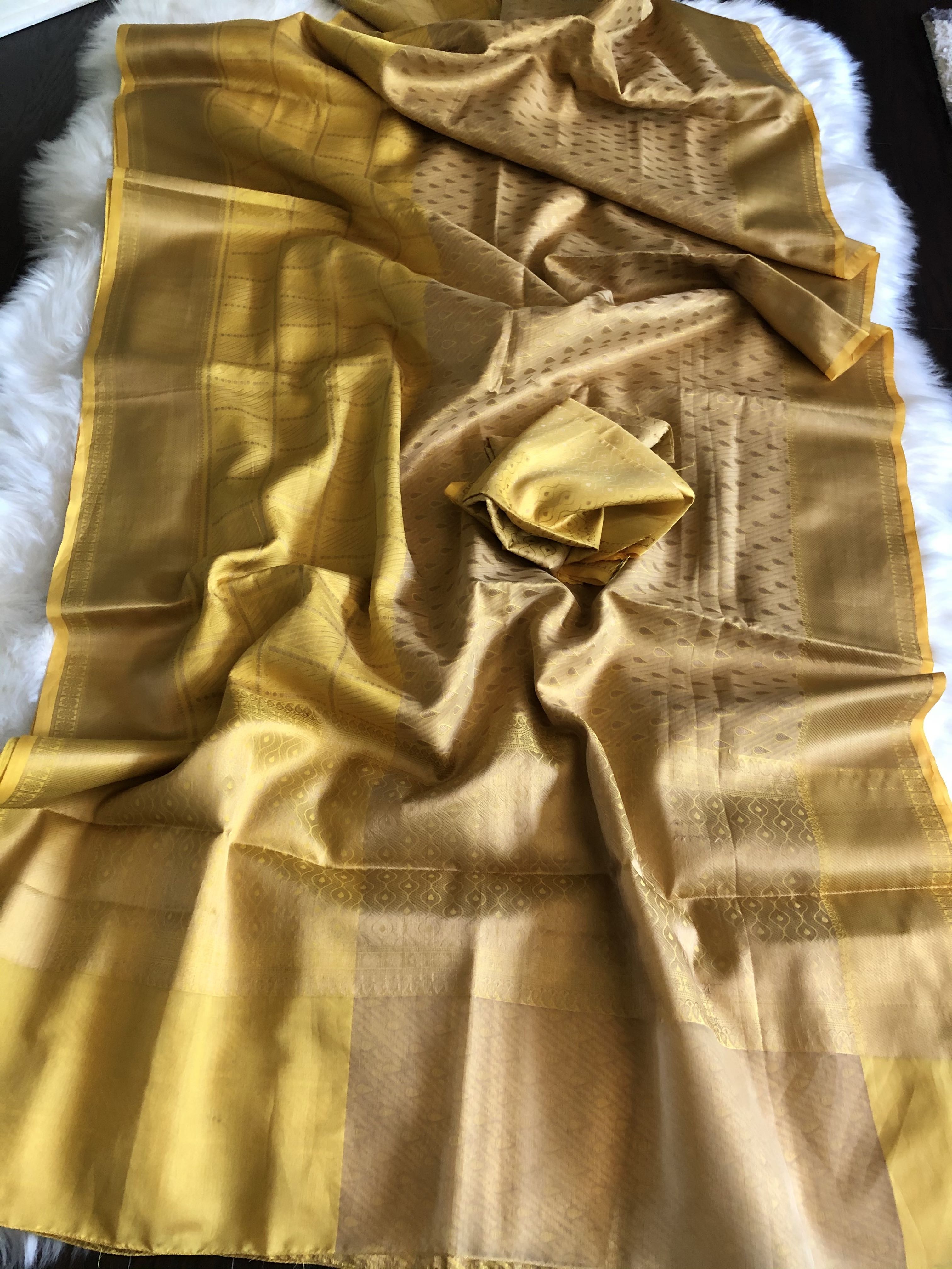 Silk Woven Gold & Yellow Saree
