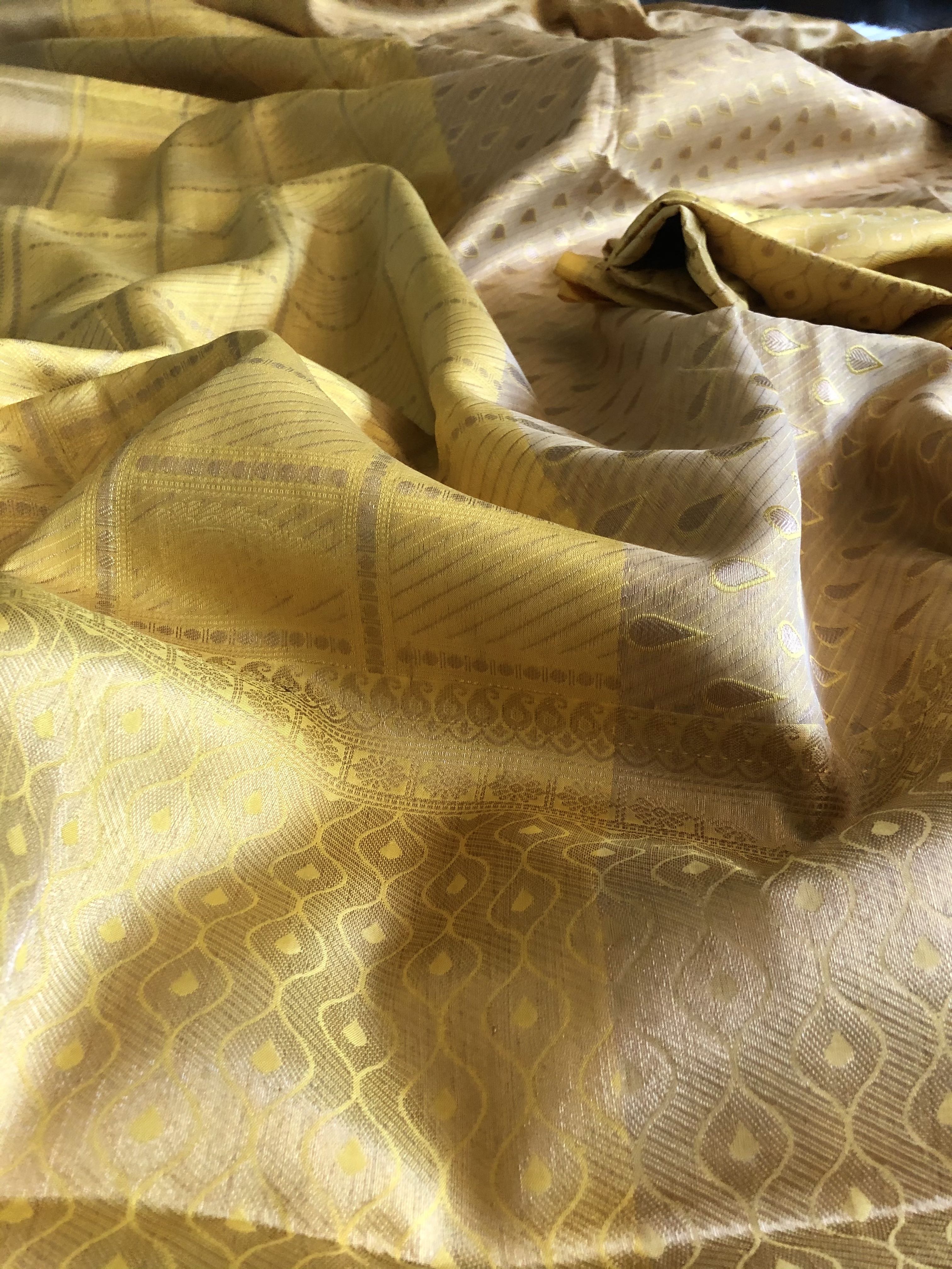 Silk Woven Gold & Yellow Saree